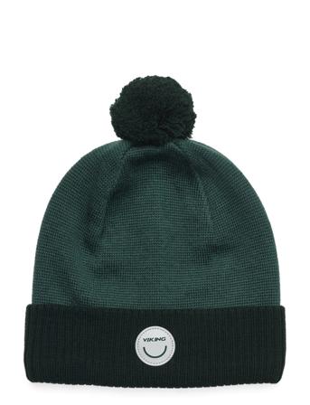 Viking Toasty Beanie Wool Pom Pom Grön