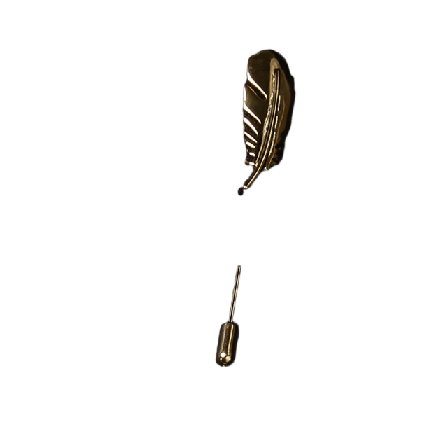 John Henric Lapel Pin Feather Kostymtillbehör Herr Guld ONESIZE