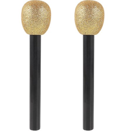 2 stk Glitter Mikrofonmodeller Late-som-Mikrofonleker Barn Mikrofon Fotorekvisitter For Fest