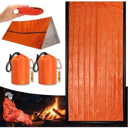 Hätäpussi - 3 kpl - Hätäteltta - Hätäpeitto - Hätäpussi - Vedenpitävä selviytymispeitto - 210*90cm