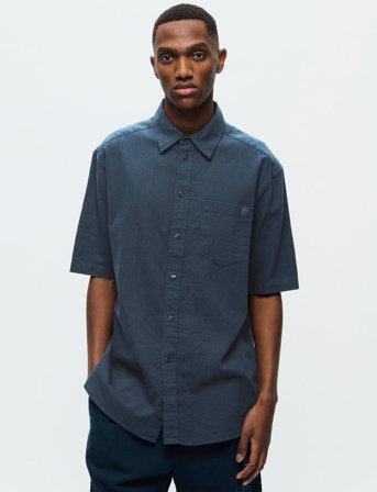 WOOD WOOD Wwaaron Ss - Navy - L