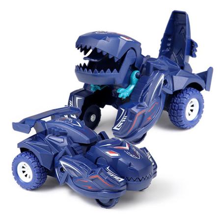 Dinosaur Transformer Bil Realistisk Deformasjon Treghets Scooter Småbarn Barn Leker Gave Blå