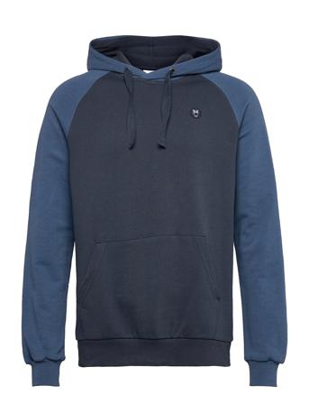 Elm Block Hood Sweat With Kangaroo Blue Knowledge Cotton Apparel