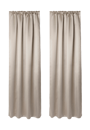 Åhléns Home Rumsförmörkande gardin SATIN 135x250 cm, 2-pack Gardiner Beige ONESIZE