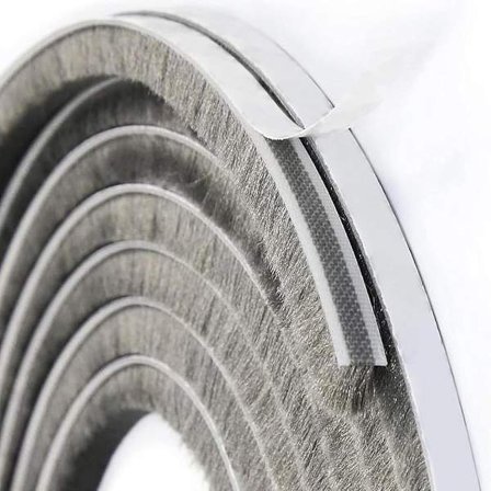 Vindtæt strimmel - tætningsliste til skydedør - (grå, 9 mm x 10 m / 33 ft)