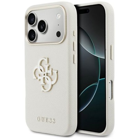 Guess FW Resin Logo-fodral för iPhone 17 Pro - Beige