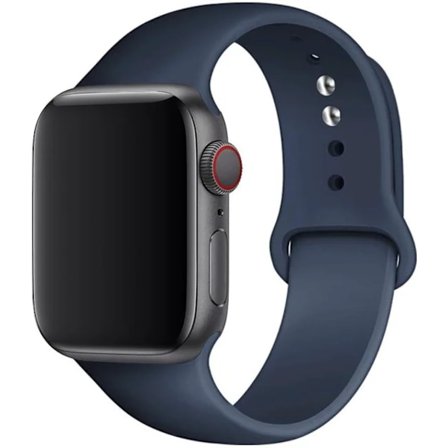 Silikonrem til Apple Watch Band 45mm 44mm 42mm 49mm 41mm 40mm 38mm correa armband iwatch Series 8 7 9 SE 4 3 5 Ultra 6 Midnight Blue