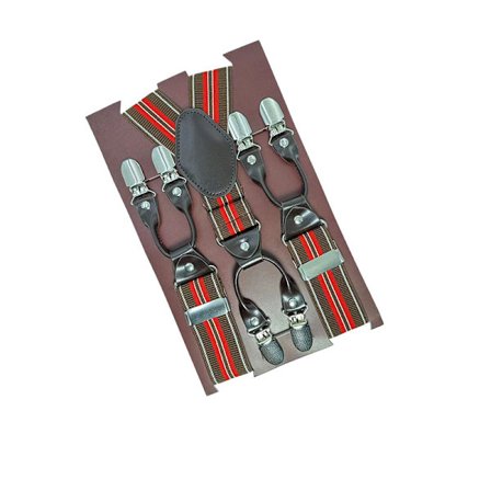 Hängslen för män med 6 clips och förtjockat elastiskt band