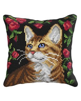 Broderipakke Pute Katten - Orchidea