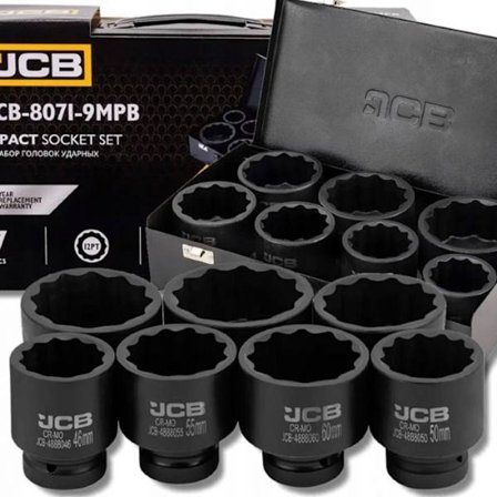 Douilles - hylsor Jcb 1/2 tum 7-delars (12-kantiga) (46-75 mm)