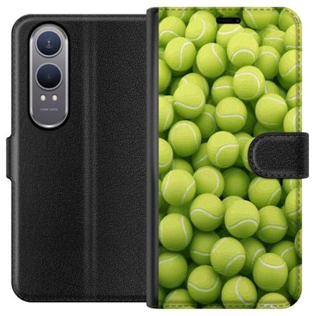 Kompatibel Tegnebogsetui til OnePlus OnePlus Nord CE4 Lite Mønster af grønne tennisbolde i høj detalje, sporty motiv med gentagende tekstur og stæ