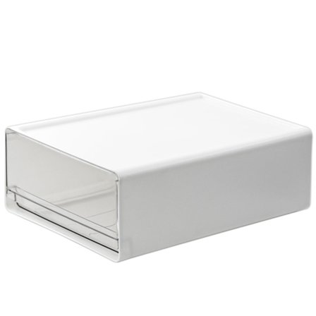 Skufforganiser, Stabelbar, Oppbevarings Skuff Enkelt Skuffenhet Stabling Skuffesystem Plast Oppbevarings Arkivskap for A4 Brev Størrelse Papir (Hvit)