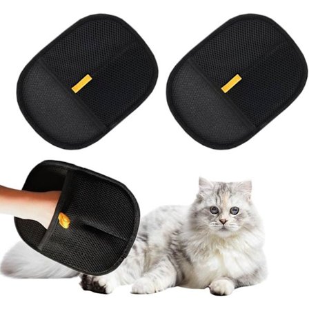 2 stk. statisk fjernelse kæledyrshår handsker, genanvendelige dobbeltsidede elektrostatiske plejevanter, effektive fældnings- og vaskehandsker til 