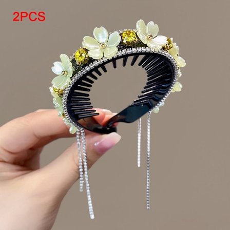 2 STK Hestehale Hårklør Hårklemmer GUL