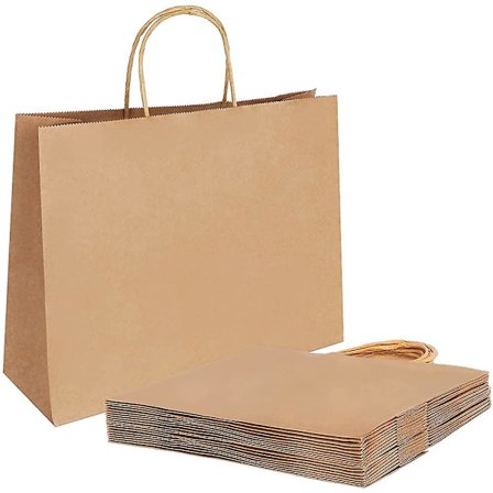 Presentpåsar, 20 st papperspåsar, festpapperspåsar med handtag, bruna papperspåsar