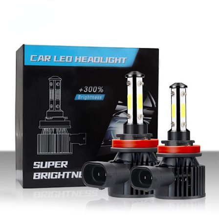 H11/H8/H9/H16 LED-lampor, 600 % starkare LED-lampor, 50 000+ timmars livslängd, 6000K Xenonvitt icke-polaritet, 2-pack