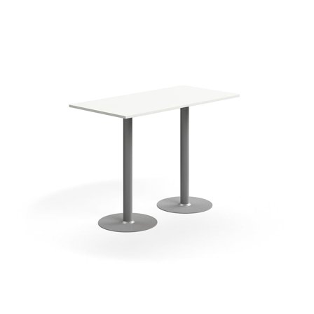 Bar table ALVA, 1400x700x1000 mm, high pressure laminate, silver/white