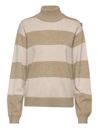 Crdela Knit Turtleneck Pullover Patterned Cream