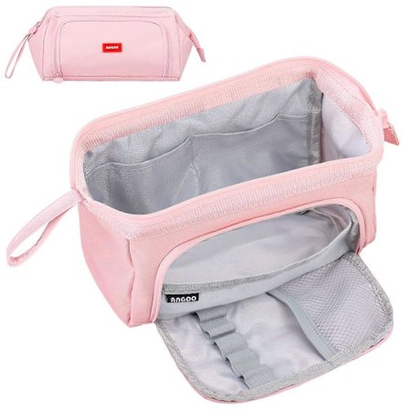 Stort penalhus med håndtag, penalhus med stor kapacitet til kvinder og mænd, bærbar skolematerialeopbevaringspose penholder