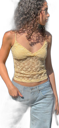 Gul spetsig linnetopp med smala band