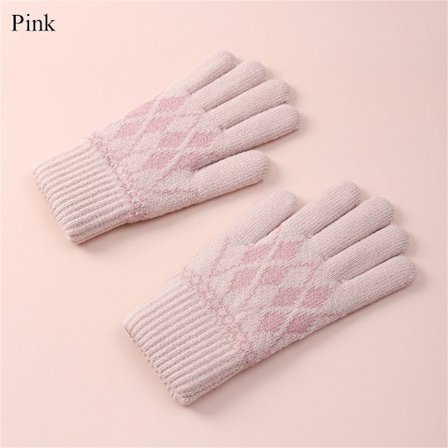 Strikkede hansker Sykkelkjørehansker ROSA