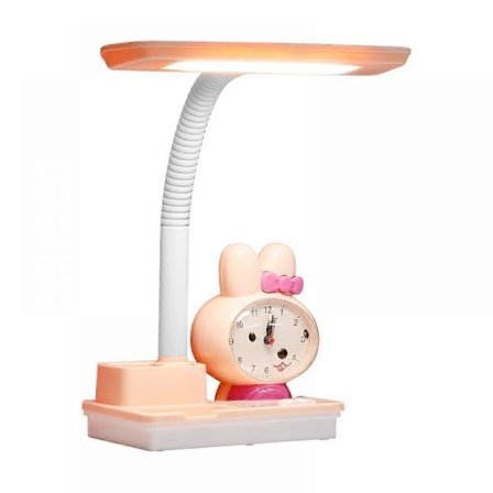 Studie Natlampe, Sød Natlampe til Børn, Dæmpbar Kontorbordslampe med Ur, LED Læselampe til Børn, Unik Gave, Sød Lampe Nat L