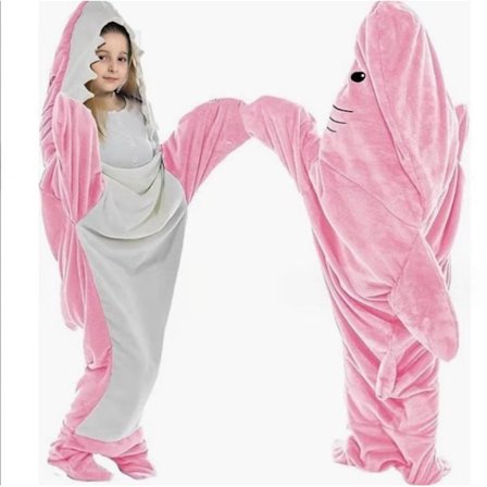 Haiformet sovepose teppe tegneserie dyr jumpsuit flanell herre og dame hjemmeklær hai pyjamas Light pink shark qd Light pink shark