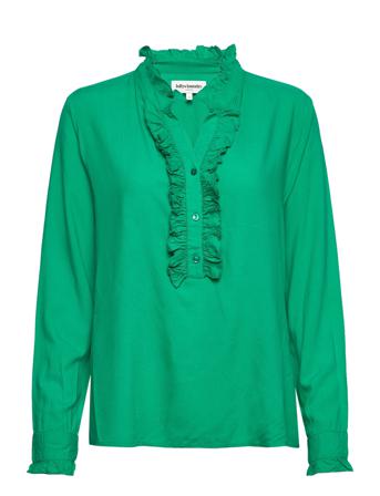 Franka Shirt Bluse Langermet Grønn Lollys Laundry