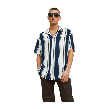 Jack & Jones, Resort Stripe Shirt Blauw, Heren, Maat:S