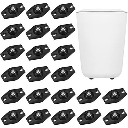 22 st Mini Svängbara Hjul med Självhäftande Fäste, Universella Små Hjul för Möbler och Soptunnor, 25mm