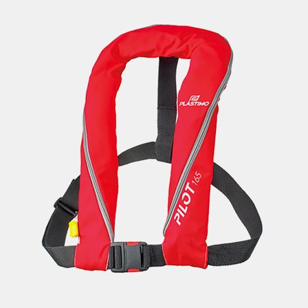 Giubbotto di salvataggio gonfiabile Plastimo Pilot 165N, automatico, rosso, taglia unica (40+ kg) + cartuccia di CO2 33 grammi, 40+ kg