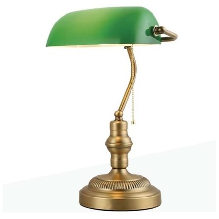 Gammel banklampe grønn