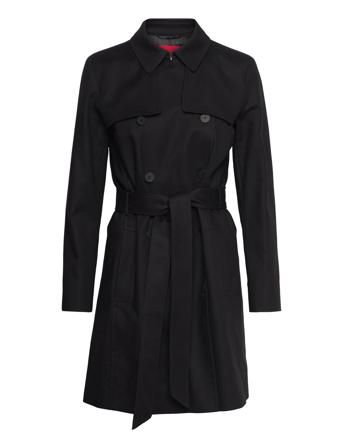Makaras-2 Trench Coat Kåpe Svart HUGO*Betinget Tilbud