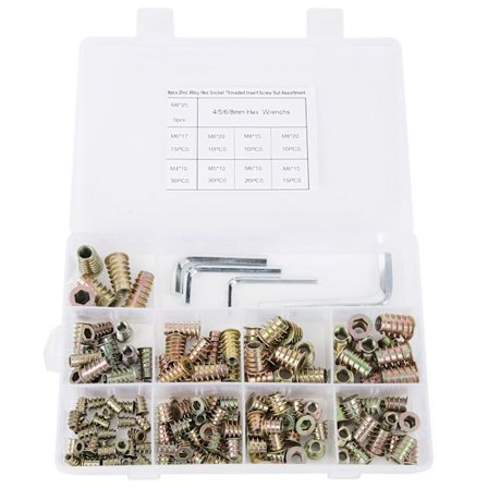 149 st Förzinkade Hex Insert Mutter Set för Trämöbler Beslag