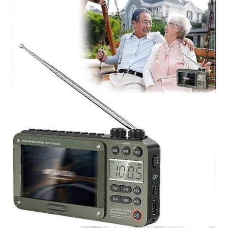 Premium Bærbar 2-i-1 Lomme-TV & Bluetooth Radio med AM/FM, Rejseklar Video Underholdning 2025