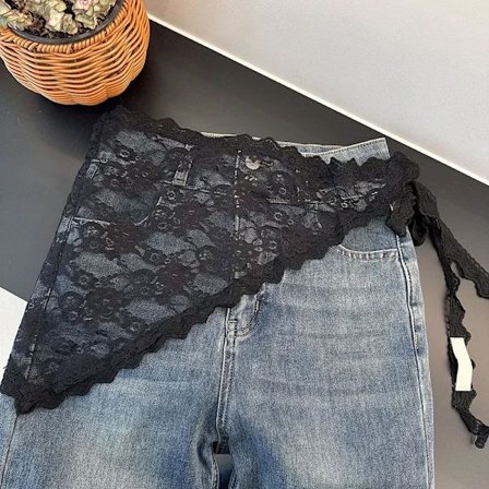 Svart/Vit Vävd Blommig Spets Hårscarf Wraps Kvinnor Retro Triangel Huvudduk Hatt Rese Foto Hårband Håraccessoarer