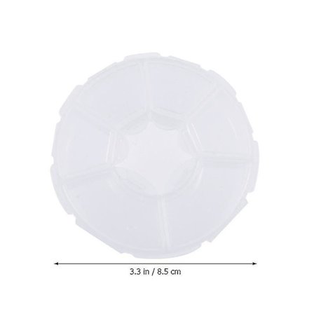 Rund 6-grids Pill Box Bärbar Medicin Box Transparent