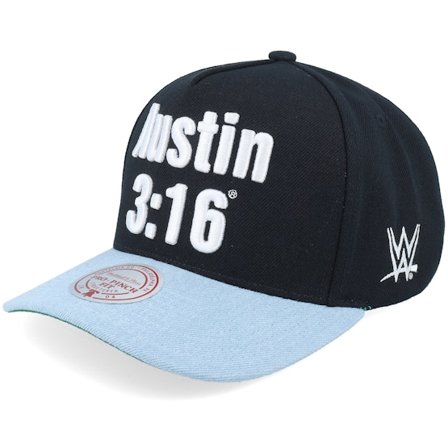 Mitchell & Ness - Sort adjustable Kasket - Statement Pro Stone Cold Black/Blue A-Frame Adjustable @ Hatstore