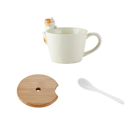 15% rabatt kaffekopp i form av Kawaii-djur, 3D-tekopp med lock och sked för Alla hjärtans dag, Mors dag FXI