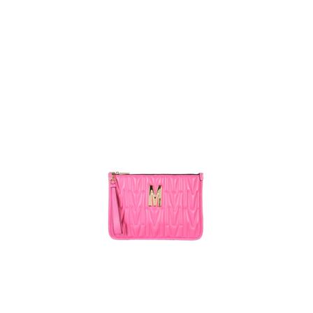 Moschino, Pouch Quilted Logo Roze, Dames, Maat:ONE Size