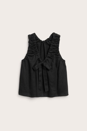 Kappahl | Top z lnu, z wiązaniem Czarne XL | Czarne