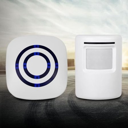 Bevegelsesdetektor Garasje Innkjørsel Trådløs Varsling Sikkerhetssystem Alarm Dørklokke Hvit