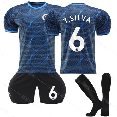 23/24 Ny sesong Borte Chelsea F.C. T.SILVA Nr 6 Barn Jersey-pakke Barn-18