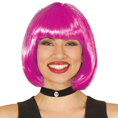 Lyhyt Peruukki Otsatukalla Violetti