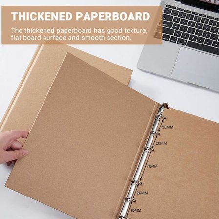 A5 6-Ringspärm, A5 Ringspärmsmapp, A5 Ringspärm 6 Hål, Kraft A5-mappar för att lägga till broschyrskydd Scrapbooking Papper Lösblad, 2 st