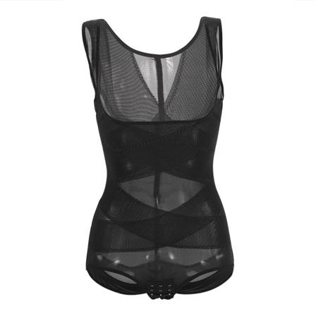BEMSYM-One Piece Under Bust Slankende Jumpsuit Full Body Waist Training BH (XL) XL