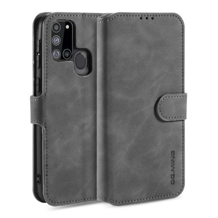 Samsung Galaxy A21s - Dg.ming Retro Plånboksfodral - Grå Grey Grå