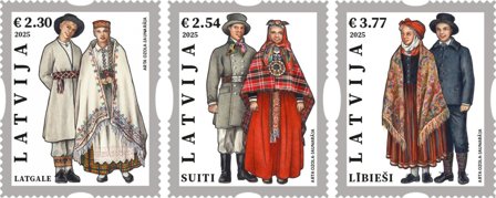 Letland - Folkedragter - Postfrisk sæt 3v
