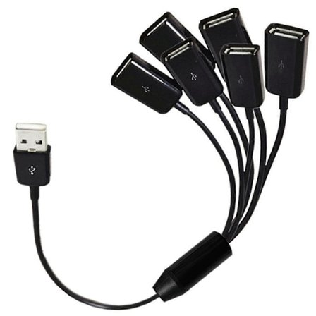 USB Forlengelseskabel 6 i 1 USB Lading Rask 3A Ladekabel Y Splitter Kabel USB Mann til USB Hunn