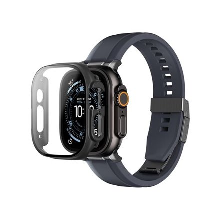 AmazingThing Radix Glass skærmbeskytter med etui til Apple Watch UItra 3 49mm - Sort